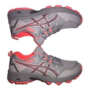 Asics Gel Venture 8 Running Shoes Gray & Pink Outdoor Athletic Sneakers Size 8.5